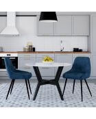 2 Chaises Olivia pieds métal bleu canard - 47.5x54x79 cm