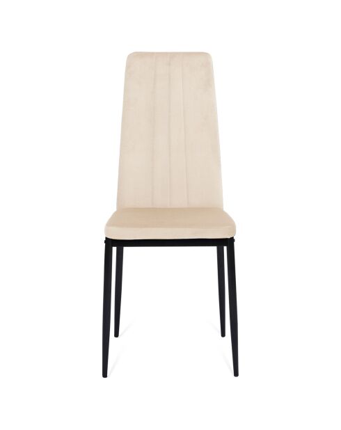 4 Chaises Jade en Velours crème - 39x41.5x96 cm