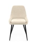 2 Chaises Olivia pieds métal crème - 47.5x54x79 cm