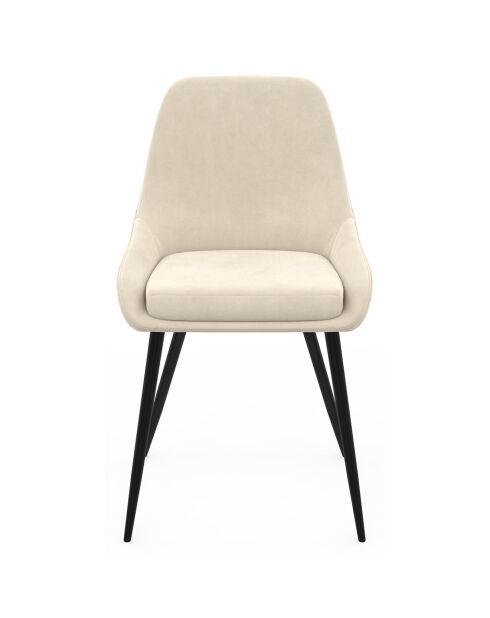 2 Chaises Olivia pieds métal crème - 47.5x54x79 cm