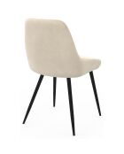2 Chaises Olivia pieds métal crème - 47.5x54x79 cm