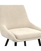 2 Chaises Olivia pieds métal crème - 47.5x54x79 cm