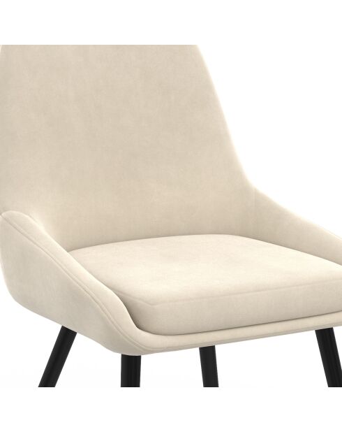 2 Chaises Olivia pieds métal crème - 47.5x54x79 cm