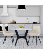 2 Chaises Olivia pieds métal crème - 47.5x54x79 cm