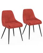 2 Chaises Olivia pieds métal terracotta - 47.5x54x79 cm