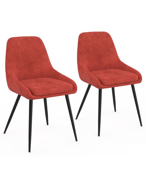 2 Chaises Olivia pieds métal terracotta - 47.5x54x79 cm