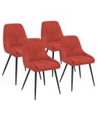 4 Chaises Olivia pieds métal terracotta - 47.5x54x79 cm