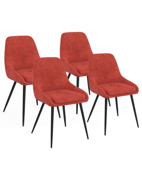 4 sedie Olivia con gambe in metallo terracotta - 47,5x54x79 cm