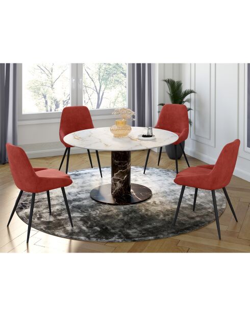 4 sedie Olivia con gambe in metallo terracotta - 47,5x54x79 cm