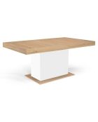 Table de repas extensible Tania plateau bois bois/blanc - 200x90x75 cm