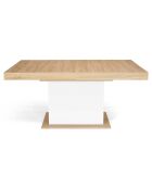 Table de repas extensible Tania plateau bois bois/blanc - 200x90x75 cm