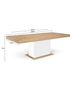 Table de repas extensible Tania plateau bois bois/blanc - 200x90x75 cm