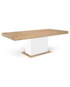 Table de repas extensible Tania plateau bois bois/blanc - 200x90x75 cm