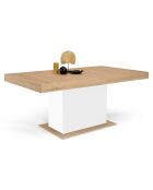 Table de repas extensible Tania plateau bois bois/blanc - 200x90x75 cm