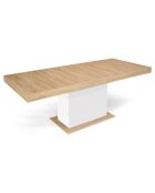 Table de repas extensible Tania plateau bois bois/blanc - 200x90x75 cm