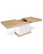 Table de repas extensible Tania plateau bois bois/blanc - 200x90x75 cm