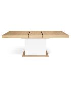 Table de repas extensible Tania plateau bois bois/blanc - 200x90x75 cm