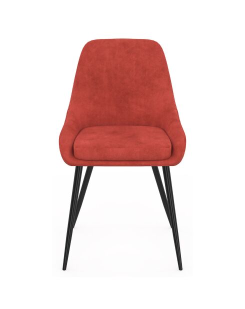 4 sedie Olivia con gambe in metallo terracotta - 47,5x54x79 cm