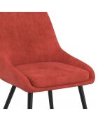 4 Chaises Olivia pieds métal terracotta - 47.5x54x79 cm
