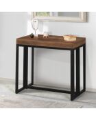 Table de repas console extensible Anita 300cm bois aspect vieilli/noir - 300x90x75 cm