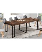 Table de repas console extensible Anita 300cm bois aspect vieilli/noir - 300x90x75 cm