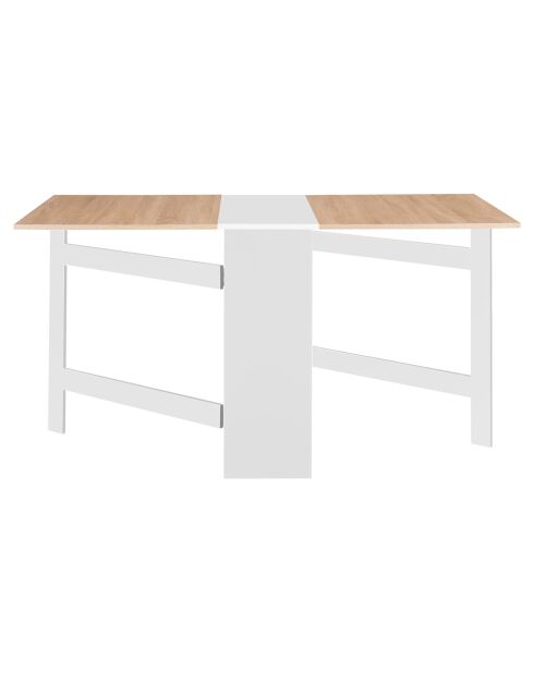 Table de repas console pliable Edi bois/blanc - 150x80x75 cm