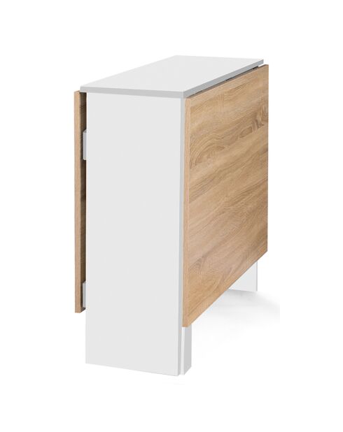 Table de repas console pliable Edi bois/blanc - 150x80x75 cm