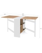 Table de repas console pliable Edi bois/blanc - 150x80x75 cm