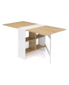 Table de repas console pliable Edi bois/blanc - 150x80x75 cm