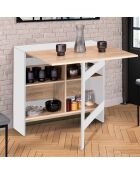 Table de repas console pliable Edi bois/blanc - 150x80x75 cm