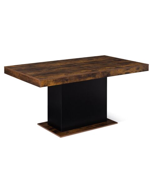 Table de repas extensible Tania plateau effet bois vieilli bois vieilli/noir - 200x90x75 cm