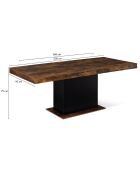 Table de repas extensible Tania plateau effet bois vieilli bois vieilli/noir - 200x90x75 cm