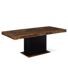 Table de repas extensible Tania plateau effet bois vieilli bois vieilli/noir - 200x90x75 cm