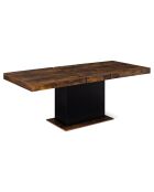 Table de repas extensible Tania plateau effet bois vieilli bois vieilli/noir - 200x90x75 cm