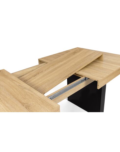 Table de repas extensible Marius plateau bois bois/noir - 200x90x75 cm