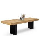 Table de repas extensible Marius plateau bois bois/noir - 200x90x75 cm