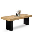 Table de repas extensible Marius plateau bois bois/noir - 200x90x75 cm