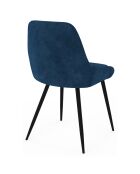 4 Chaises Olivia pieds métal bleu canard - 47.5x54x79 cm