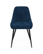 4 Chaises Olivia pieds métal bleu canard - 47.5x54x79 cm