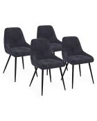 4 Chaises Olivia pieds métal gris foncé - 47.5x54x79 cm