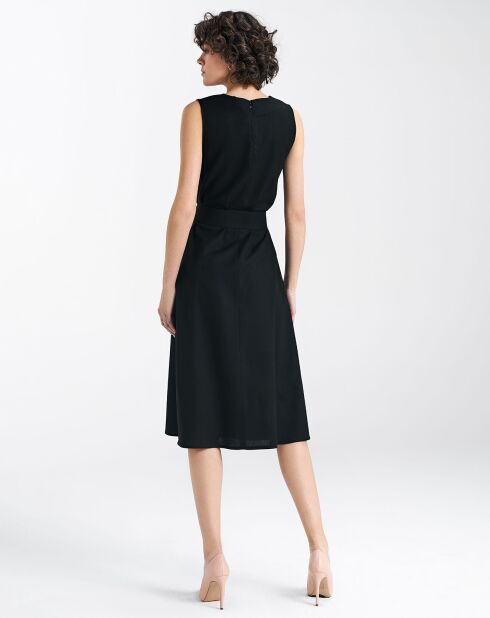 Schwarzes Kleid Lili aus Leinenmischung