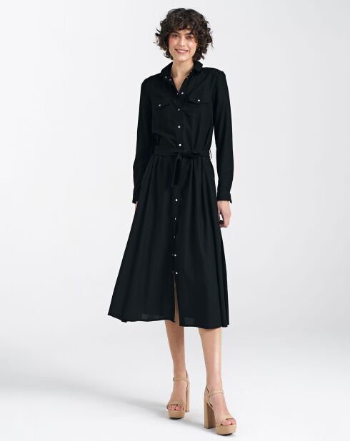 Robe en Lin mélangé Romane noire