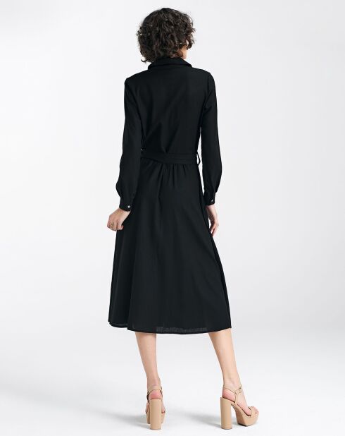 Robe en Lin mélangé Romane noire