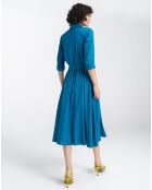 Robe en Lin mélangé Romane bleue