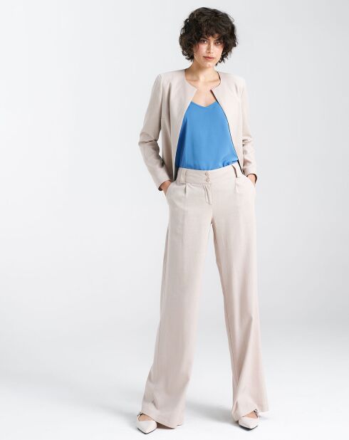 Pantalon en Lin mélangé Dua beige