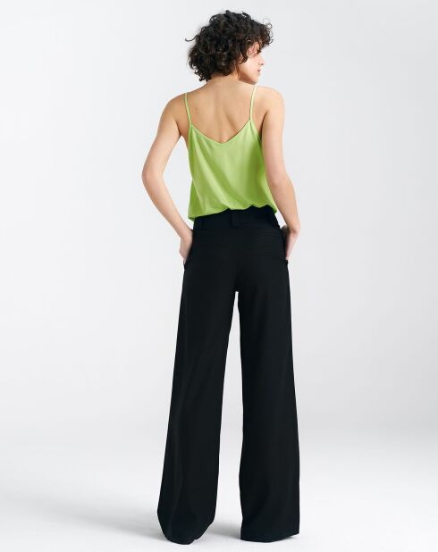 Pantalón Dua negro en mezcla de lino