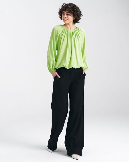 Pantalón Dua negro en mezcla de lino