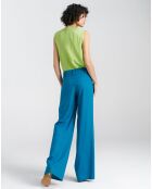 Pantalon en Lin mélangé Dua bleu
