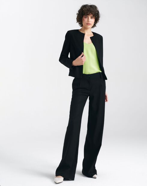 Zwarte blazer van linnenmix Floriane