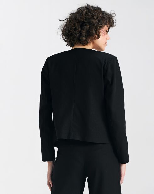 Zwarte blazer van linnenmix Floriane